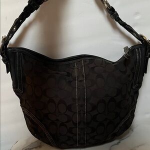 Coach Vintage Black and Brown Hobo Bag